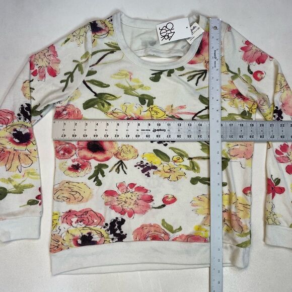 Chaser All Over Print Floral Sweatshirt Women Medium Open Back NWT - Picture 6 of 6